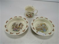 2-  6.25" BUNNYKINS BOWLS & MUG