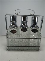 12" WIDE X 13" TALL 3 PC DECANTER SET