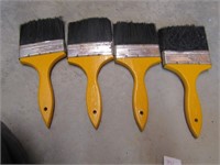 4 Yellow Handle Paint Brushes