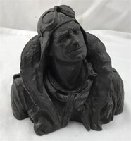 World War II Flight Pilot Statue Signed