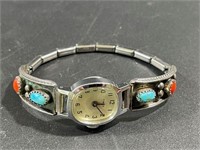 VINTAGE SIGNED SOUTHWESTERN WATCH WITH STERLING