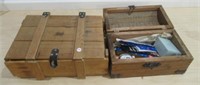 (2) Decorative wood boxes, includes misc.