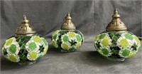 Vintage mosaic glass lamp covers