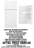 Whirlpool Refrigerator W/ Warranty