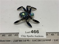 Vintage Beautiful Jeweled Spider Brooch Pin