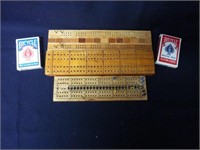 LOT OF VINTAGE CRIBBAGE BOARDS