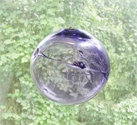 Large 6.5 " Vintage Hand Blown  Art Glass Ball