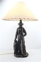 Bronze Cowboy Table Lamp w/Shade
