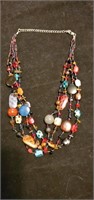 Multicolored beads and stones necklace