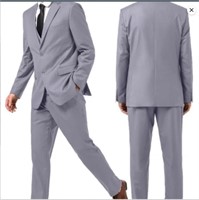 Wehilion Light Grey 2 Piece Suit Small