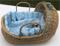 American Girl Moses Basket with Bedding for Bitty