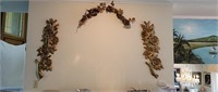 Gilded Carved Wood Flower Wall Decorations