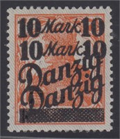 Danzig Stamps #30 Mint H, double surcharge