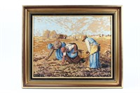 Framed Woolen Needlepoint Tapestry,