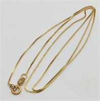 14k Gold Box Chain Necklace
