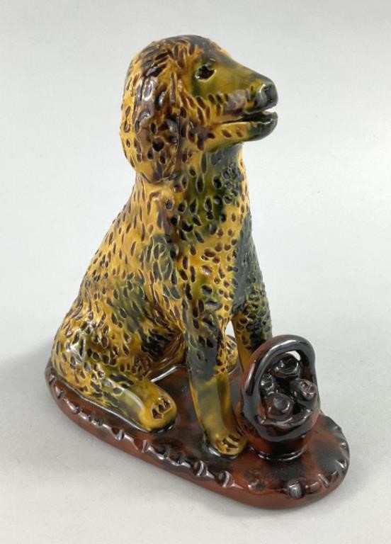 Breininger Pottery Robesonia, PA Redware Dog.