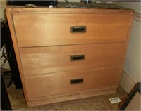 mid century 3 drawer pine chest