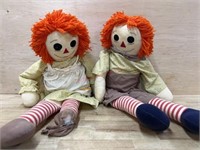 35" Raggedy Ann and Andy dolls  (One needs repair