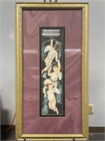 Vintage Cherub Panel Framed Artwork