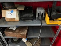 Volt meter, timer, clamps, saw, etc