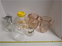 Vintage Pink Glass Pitchers, Pitchers and More