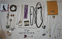 Various Lot of Costume Jewelry- Jade Set-16"