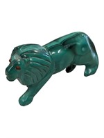 African Congo Malachite Lion Sculpture Figure 3"