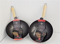 2 - TRU CRAFT 10 INCH WOK PANS