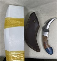 9" Raptor Claw Knife W/sheath And Box