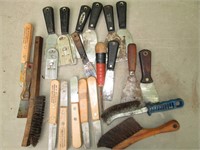 knives, scrapers, brushes