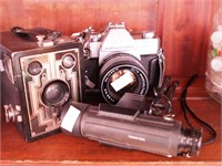 A Mamiya/Sekor 35mm camera, Six-20 Brownie box