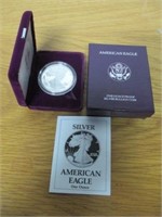 1990-S Proof American Eagle Silver Dollar w/ COA