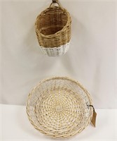 2pc Whitewashed Baskets