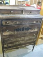 ANTIQUE  WALNUT DRESSER 6 DRAWER