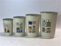 Vintage kitchen canister plastics 1970s & food