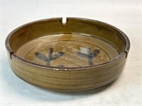 Pottery Ashtray with painted design 8”