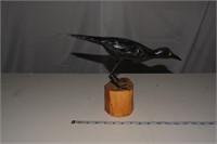 Handmade Wooden Black Bird Art