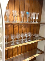 CABINET FULL OF MIXED STEM WARE