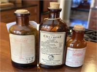 3 Old Medicine Bottles