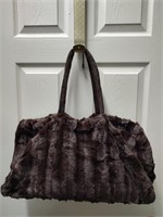 Touch of Mink Faux Fur Tote Brown, NIBag