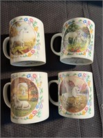 4 Ruth Sanderson Unicorn Coffee Cups - NEW!- EBAY!