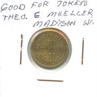 Theo G. Mueller 2 1/2¢ Good For Token - Madison,