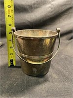 Vintage Nickel Silver Bucket W/ Handle 5.75" T x