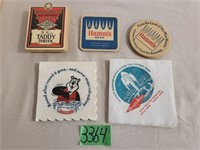 Vintage Hamm’s Beer Napkins/Coasters AND MORE