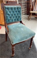 Antique Eastlake Style Wood Chair w/Casters