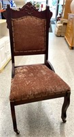 Antique Eastlake Style Chair w/Casters.
