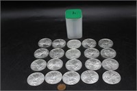 20 Uncirculated 1oz. Fine Silver Dollars 2009