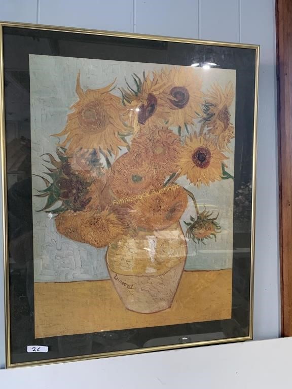 Framed Van Gogh Sunflowers Print