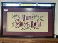 Home Sweet Home Framed Needlepoint Cross Stitch,