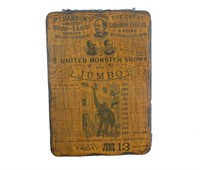 Hand Carved Wood P.T. Barnum Circus Ad Signage